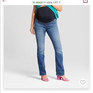 Two pair of Ingrid and Isabel full panel maternity jeans